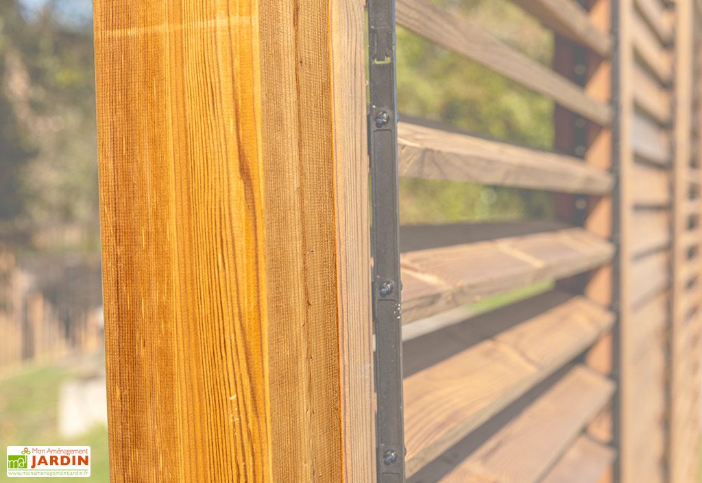 poteau pour panneau brise vue en bois traite tht la piece habrita