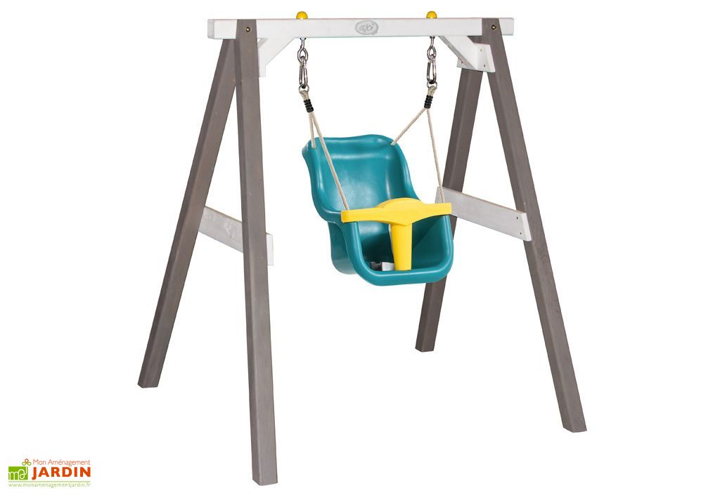 Portique Balancoire Pour Bebe En Bois De Hemlock Marron Et Blanc Axi Portique Balancoire Pour Bebe En Bois De Hemlock Marron Et Blanc Axi