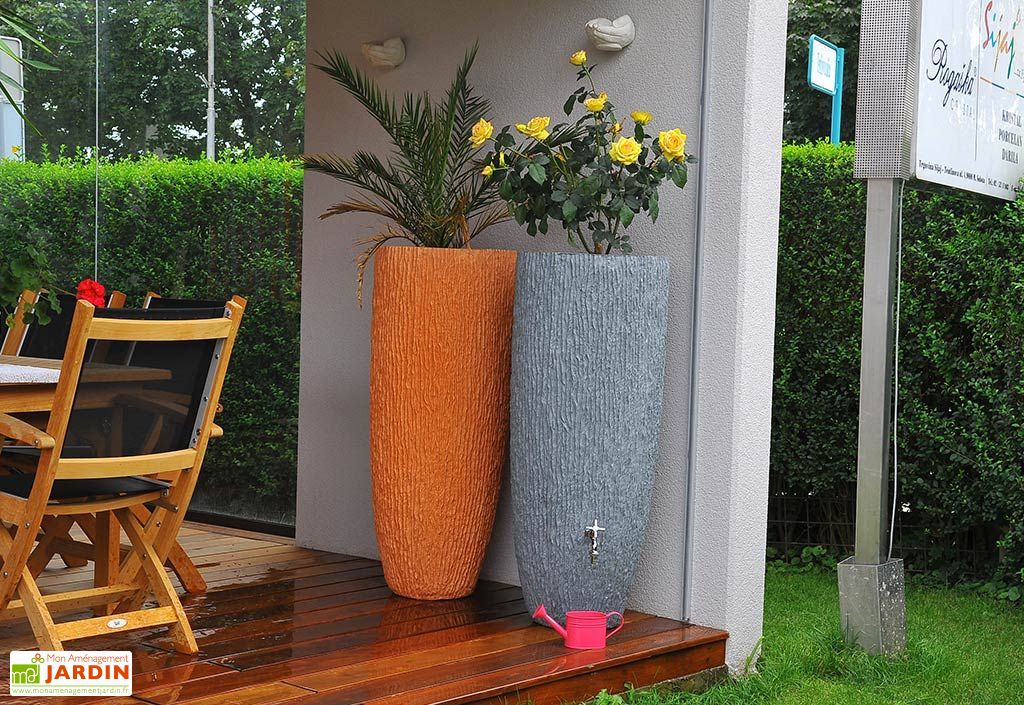 Récupérateur d’Eau Décoratif 120 L Pot de Fleurs - Samba 2 en 1 - Roto