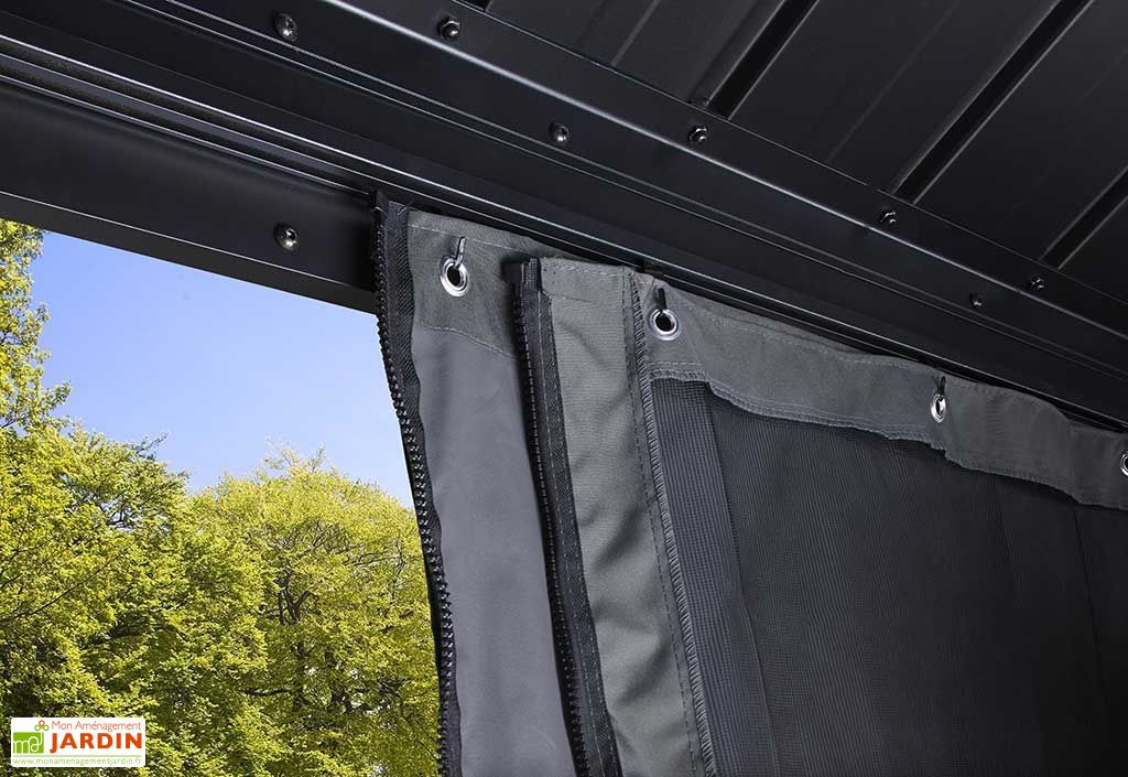 Rideaux en Polyester Gris pour Tonnelle Messina - Sojag Rideaux en Polyester Gris pour Tonnelle Messina - Sojag