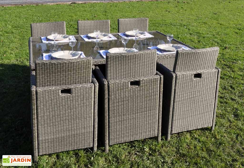 Salon de Jardin Antalya Table + 6 Chaises Residence