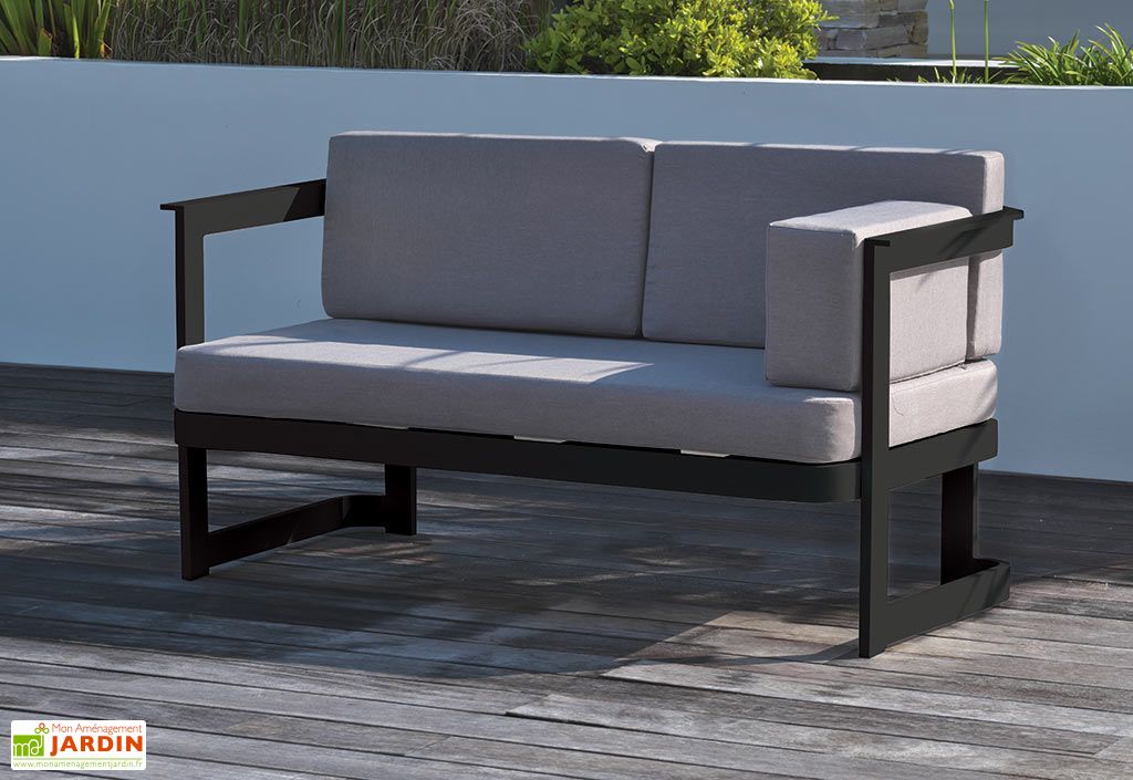 Salon de Jardin en Aluminium Barcelona : 1 Canapé + 2 Fts + 1 Table ... Salon de Jardin en Aluminium Barcelona : 1 Canapé + 2 Fts + 1 Table ...