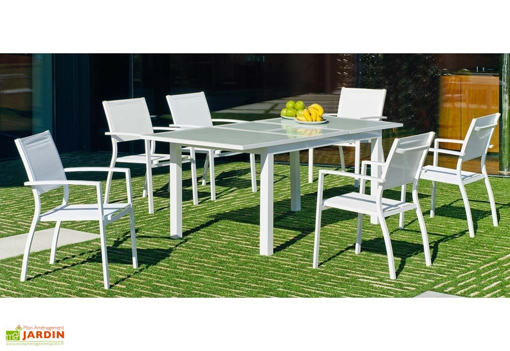 Salon De Jardin En Aluminium Table Extensible 150 200cm 6