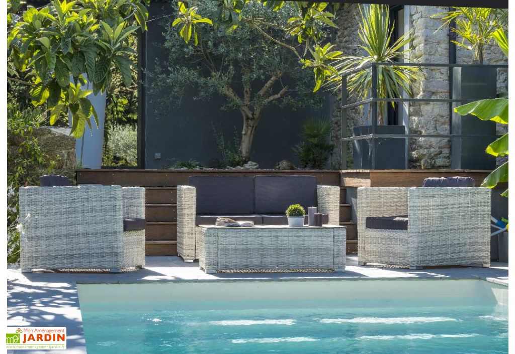 Piscine Hors Sol Resine Tressee Salon De Jardin 4 Places En Aluminium Et Resine Tressee Oceane