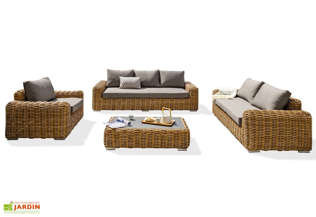 Salon De Jardin 6 Places En Aluminium Et Resine Tressee Bora Bora Paris Garden