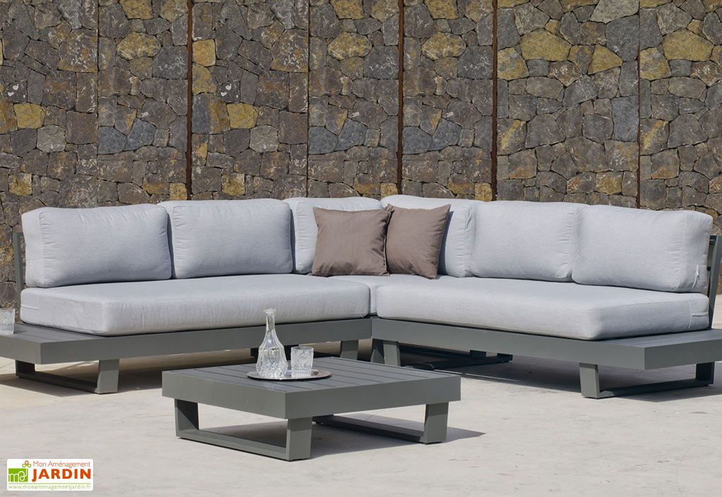 Salon De Jardin En Aluminium Anastacia 1 Canape D Angle Et 1