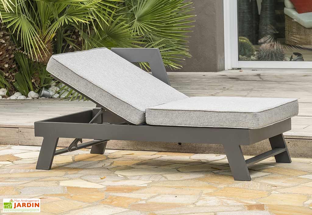 Salon de Jardin d'Angle Aluminium Gris Anthracite New-York - DCB Garden