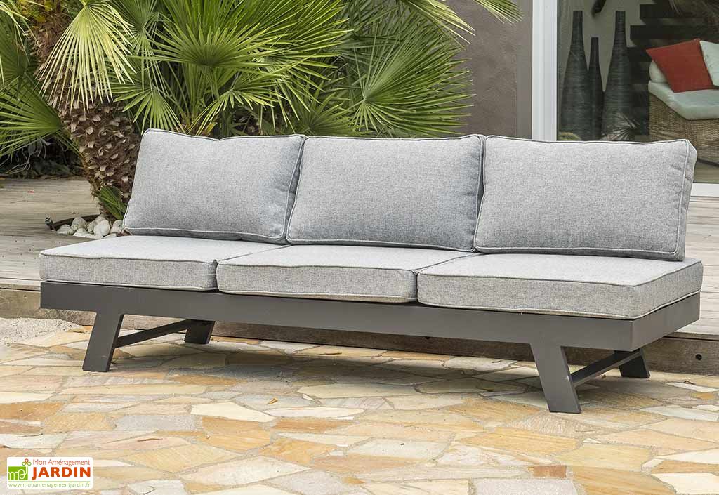 Salon De Jardin D Angle Aluminium Gris Anthracite New York Dcb Garden