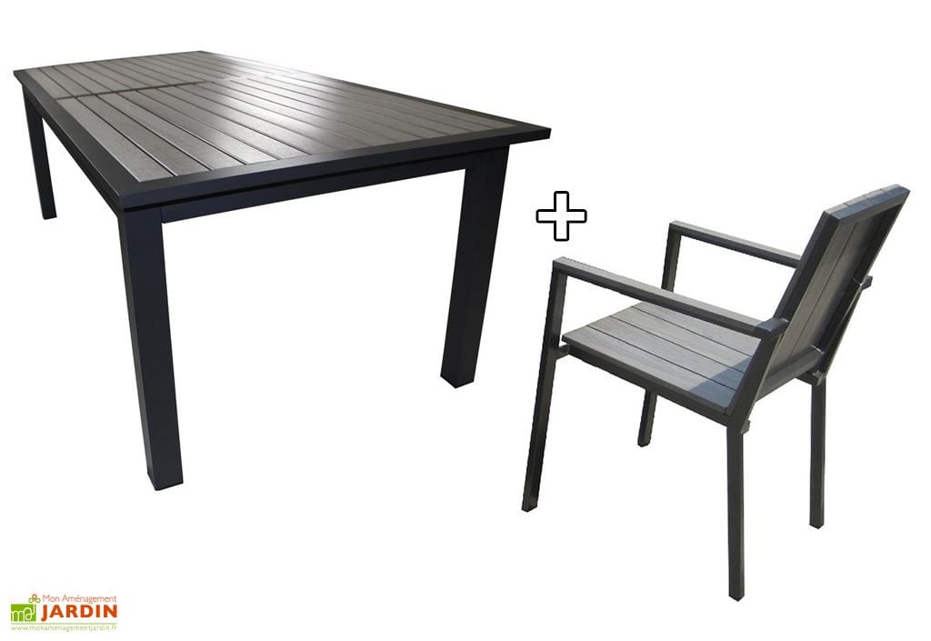 Table de Jardin Aluminium et Composite (224/324x100cm) + 8 Fts - DCB ... Table de Jardin Aluminium et Composite (224/324x100cm) + 8 Fts - DCB ...