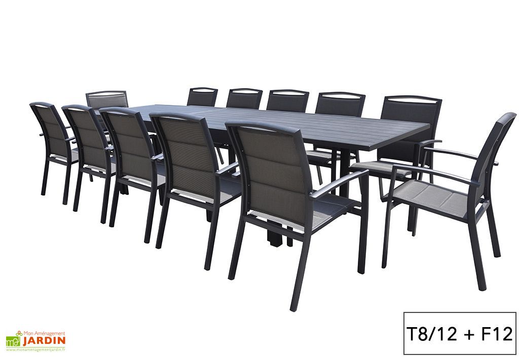 Salon De Jardin Aluminium Modulo Gris Anthracite Tb Ft Wilsa