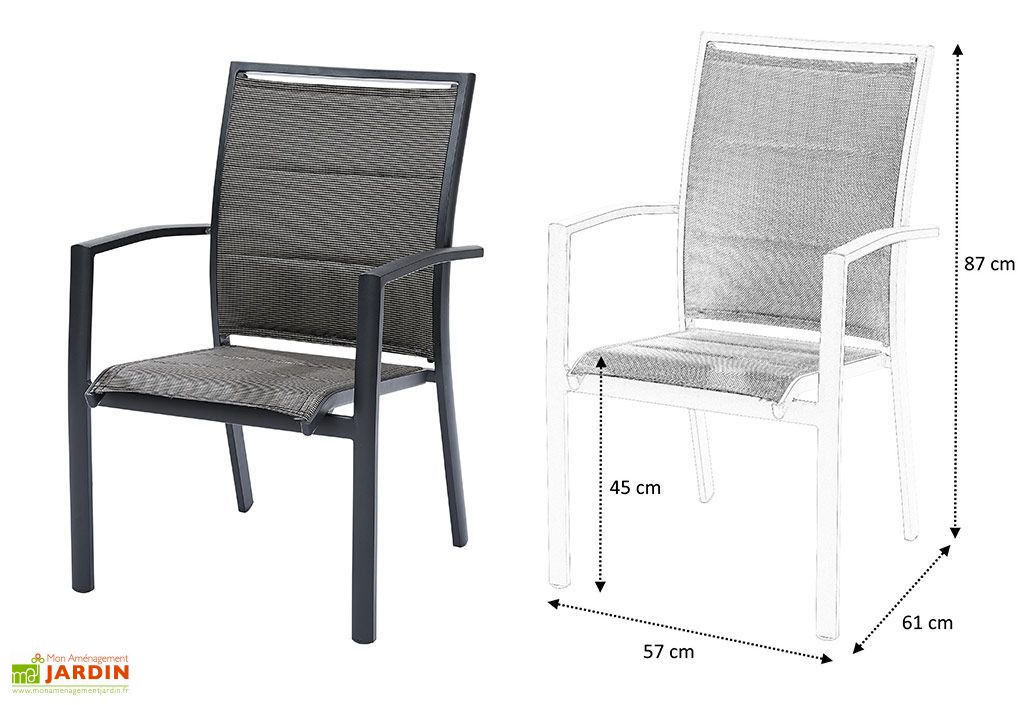 Salon De Jardin Aluminium Modulo Gris Anthracite Tb Ft Ch