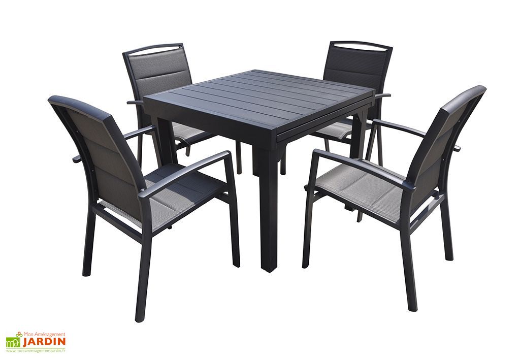 Salon De Jardin Aluminium Modulo Gris Anthracite Tb Ft Wilsa