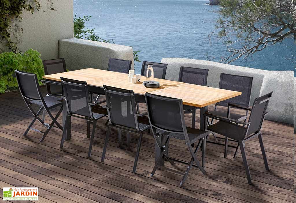 Salon De Jardin Bali Table Extensible 6 Fauteuils 4 Chaises