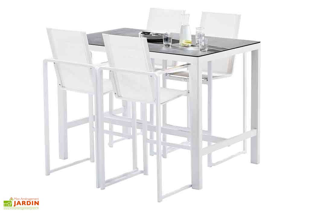 Salon De Jardin En Aluminium Star Bar 4 Fauteuils Wilsa