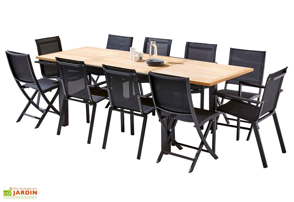 Salon De Jardin Bali Table Extensible 6 Fauteuils 4 Chaises