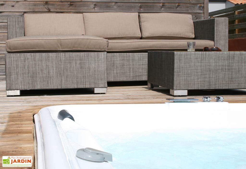 Salon de Jardin Canapé Textilène Malibu Canapé 3 éléments textilène