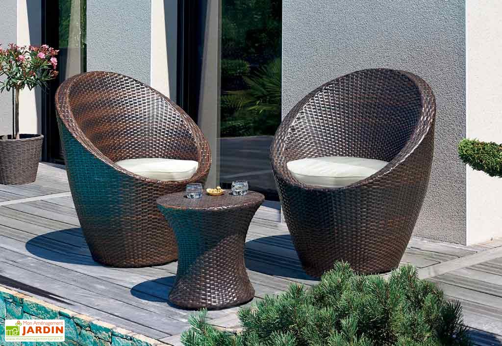 Salon Jardin Empilable Resine Chocolat Totem 3 Pieces Dcb Garden