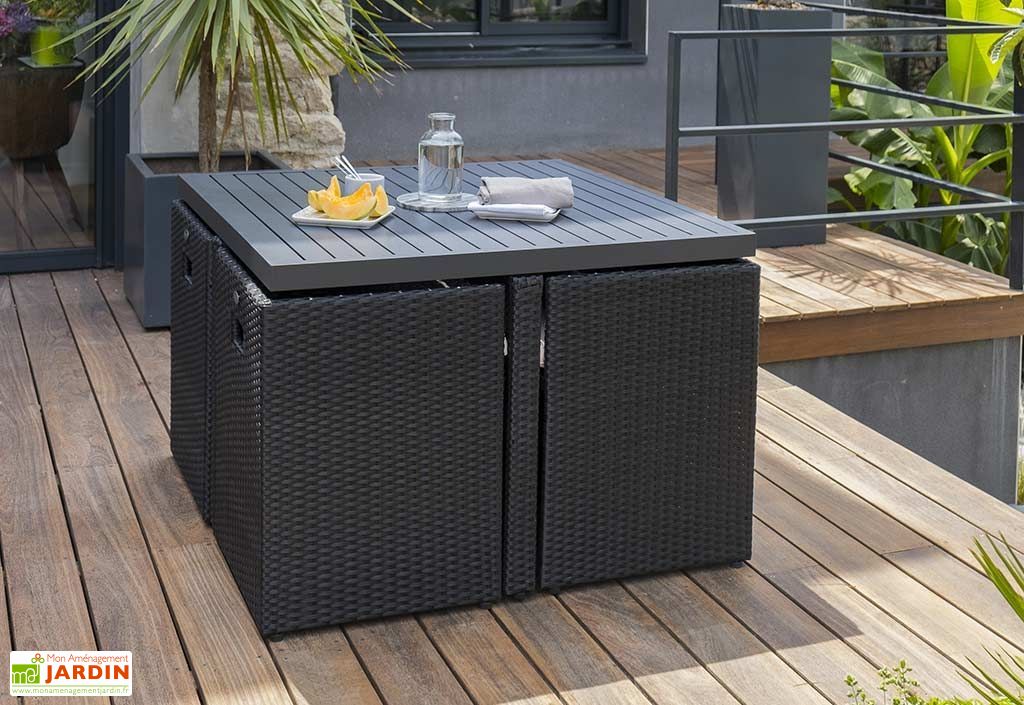 Salon De Jardin Encastrable 1 Table 4 Fauteuils Dcb Garden