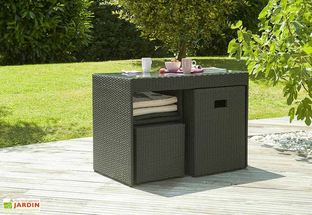 Salon de Jardin Encastrable 1 Table 2 Fauteuils 2 Poufs (2 coloris ... Salon de Jardin Encastrable 1 Table 2 Fauteuils 2 Poufs (2 coloris ...
