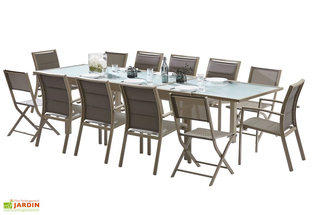 Salon De Jardin Modulo Table A Rallonge 8 Fauteuils 4