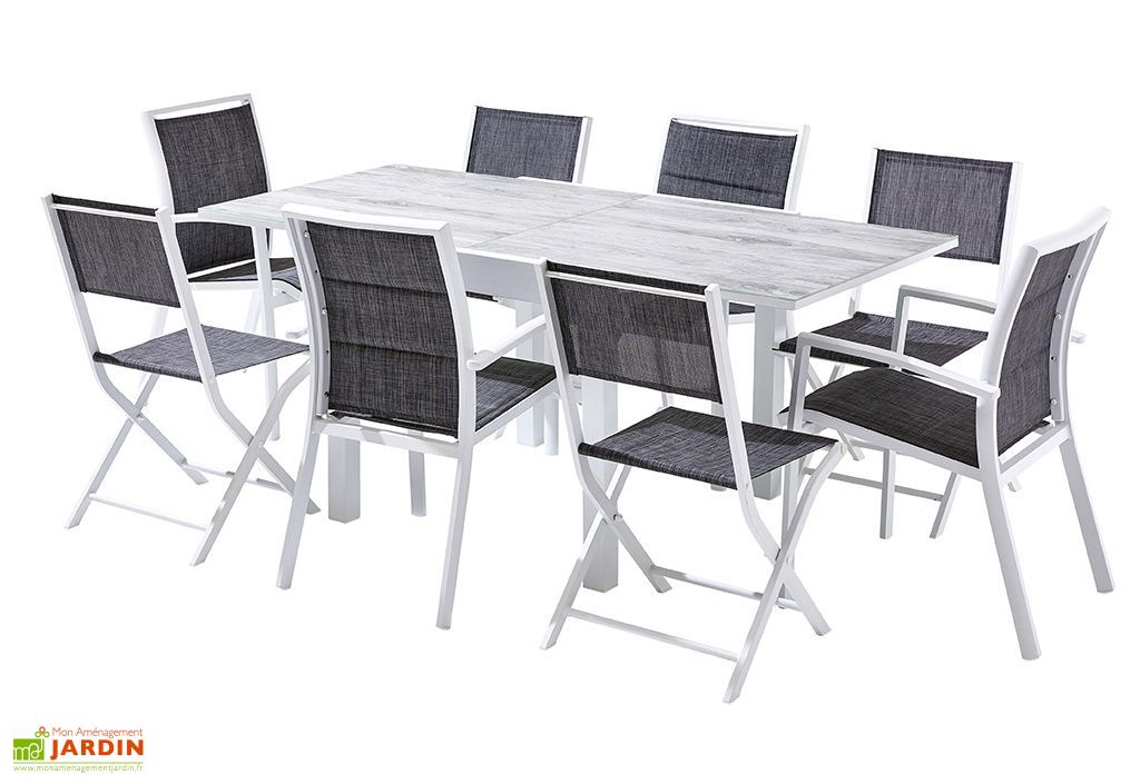 Salon De Jardin Aluminium Table Extensible 90 180 Cm 4