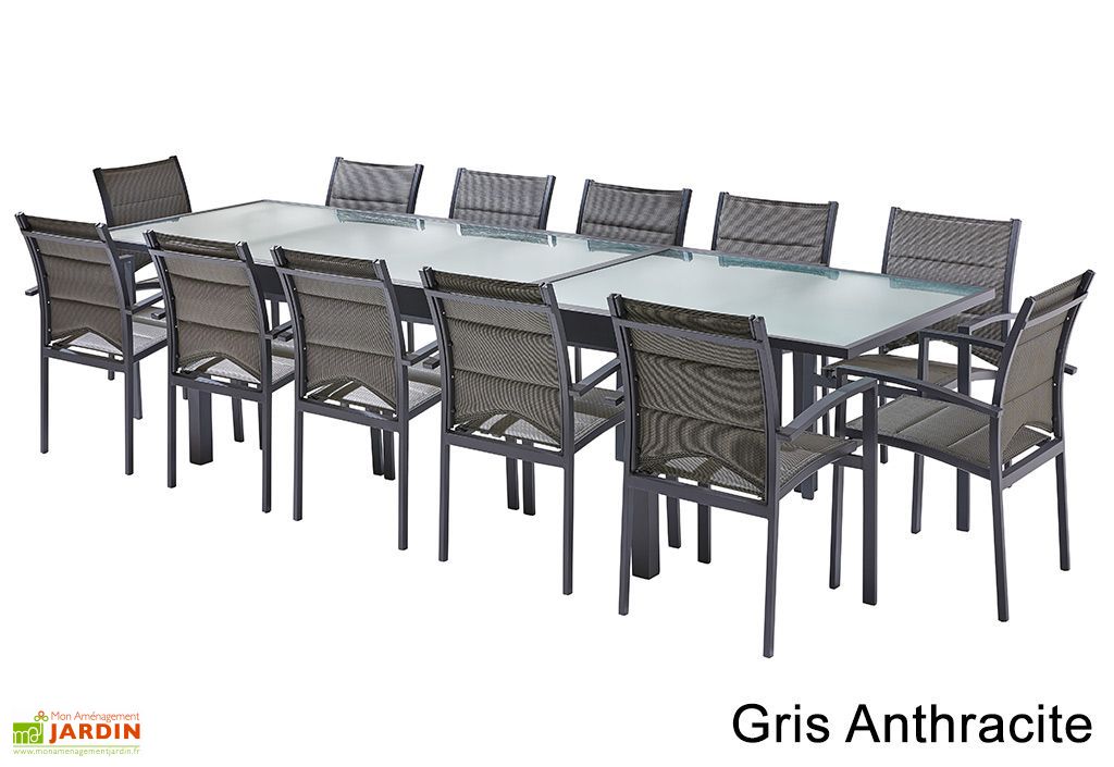 Salon De Jardin Modulo Table Extensible 12 Fauteuils Wilsa