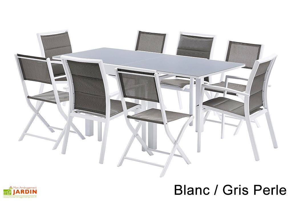 Salon De Jardin Modulo Table Extensible 4 Fauteuils 4
