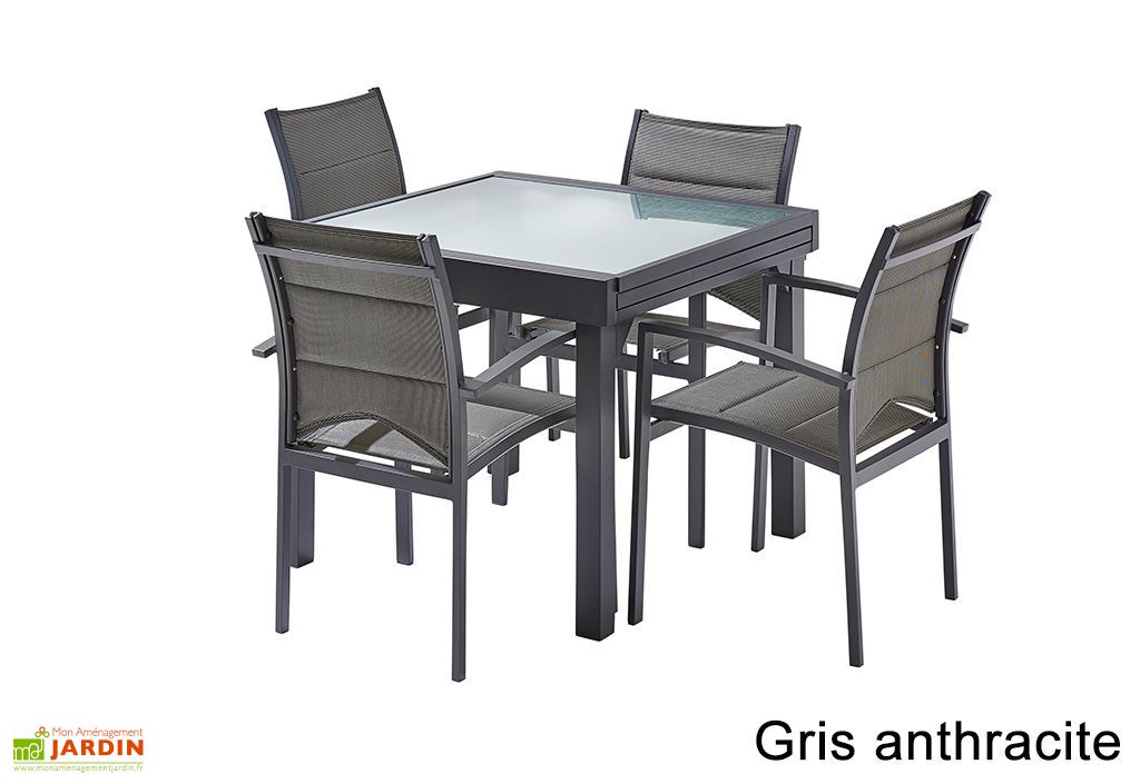 Salon De Jardin Modulo Table Extensible 4 Fauteuils Wilsa