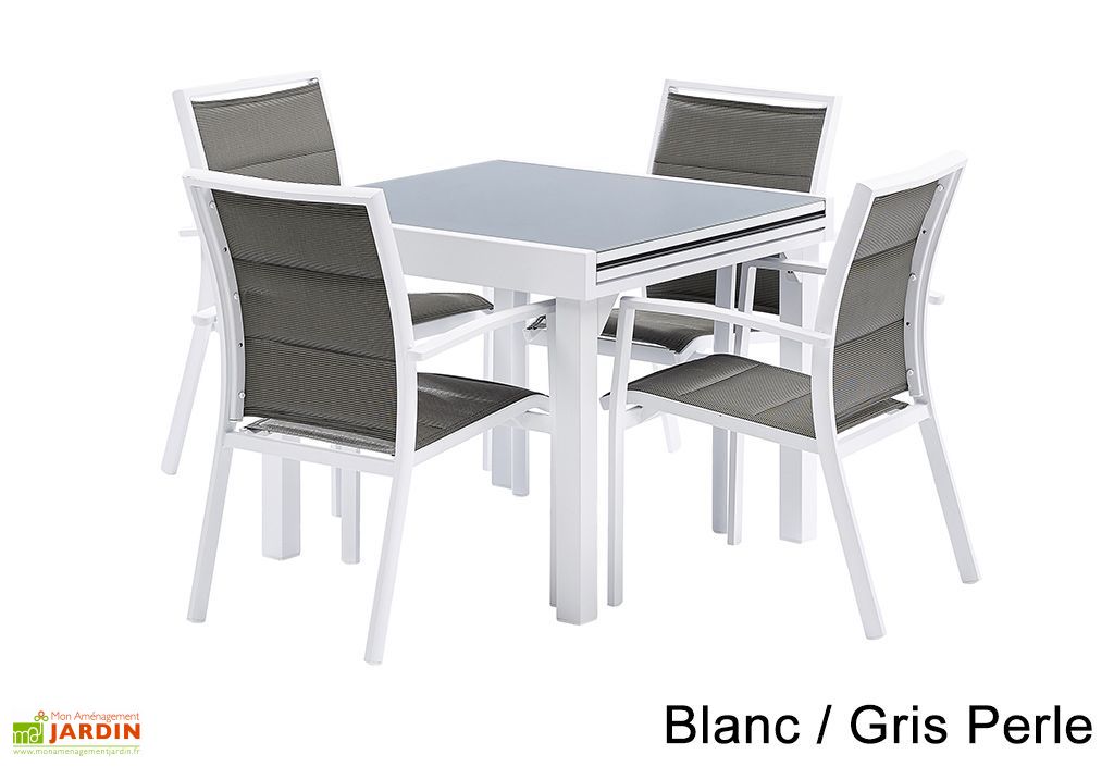 Salon De Jardin Modulo Table Extensible 4 Fauteuils Wilsa