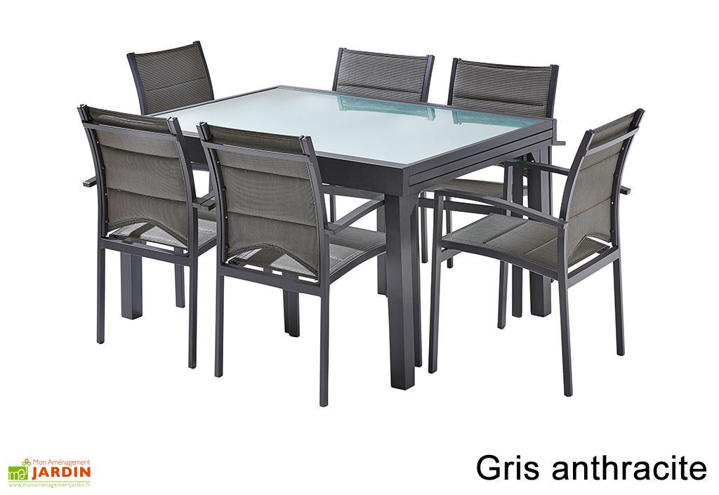Salon De Jardin Modulo Table Extensible 6 Fauteuils Wilsa