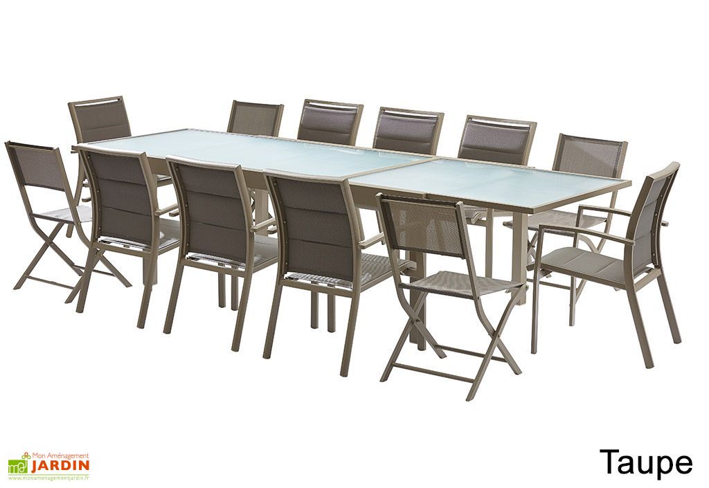 Salon De Jardin Modulo Table A Rallonge 8 Fauteuils 4