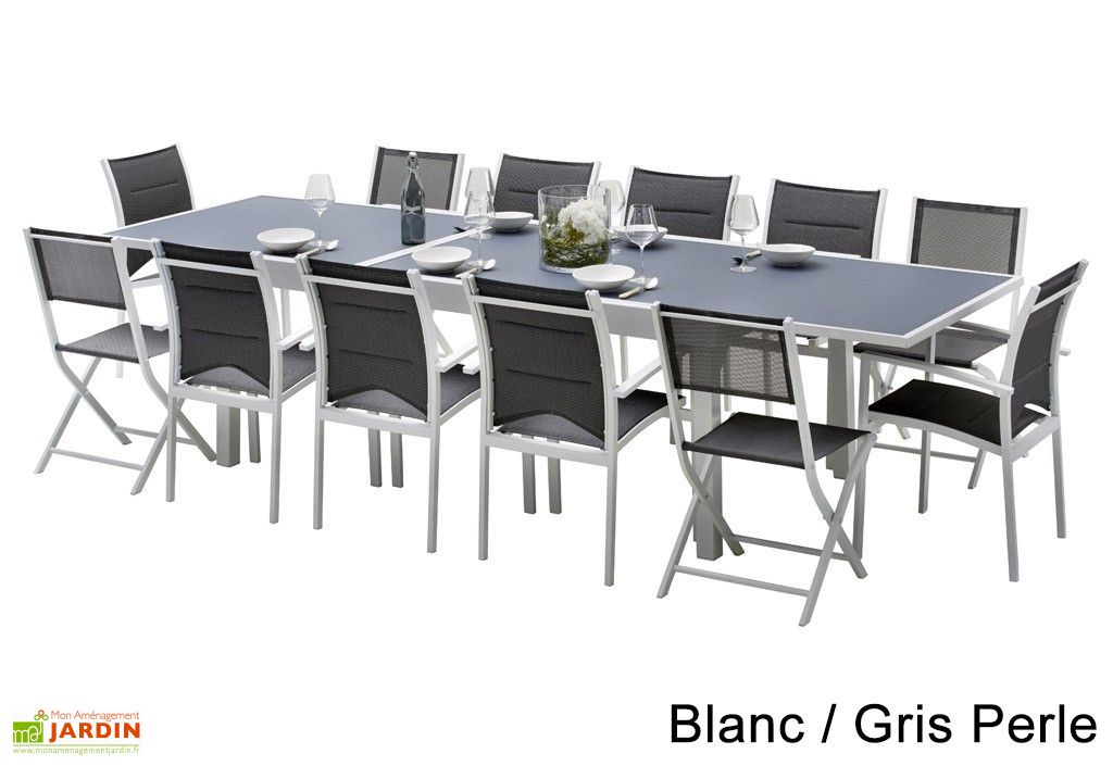 Salon De Jardin Modulo Table A Rallonge 8 Fauteuils 4