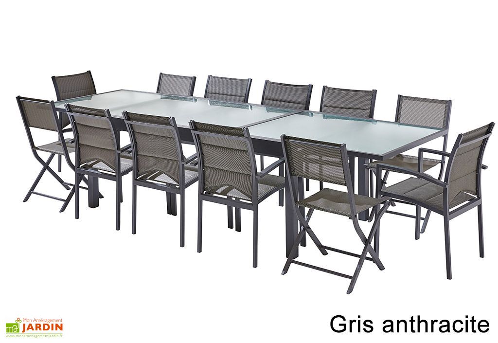 Salon De Jardin Modulo Table A Rallonge 8 Fauteuils 4