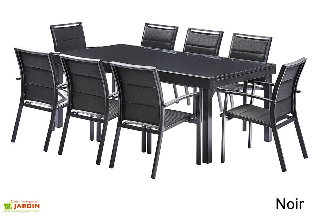Salon De Jardin Modulo Table Extensible 8 Fauteuils Wilsa