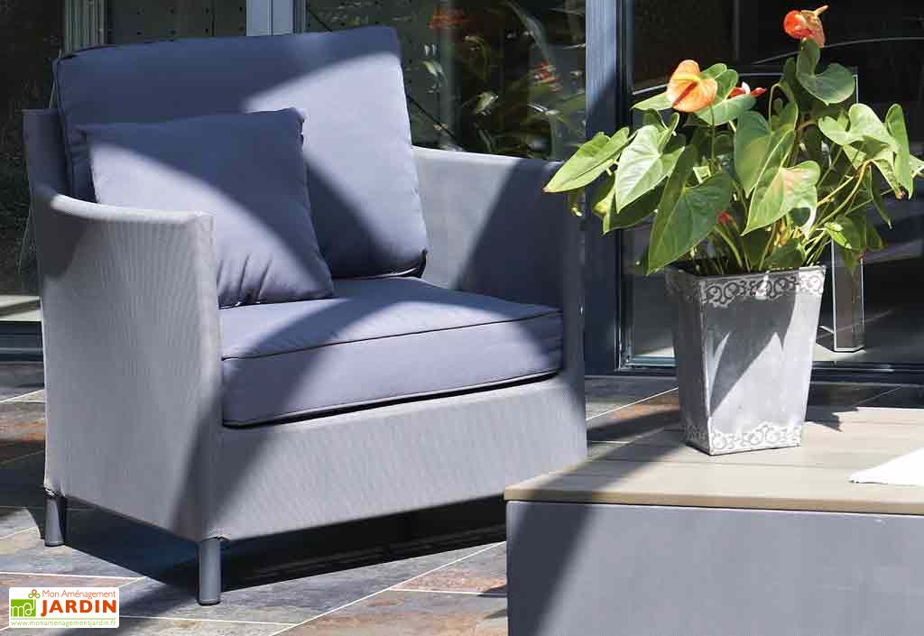 Salon De Jardin En Textilene Gris Galet Riade 4 Places Dcb Garden