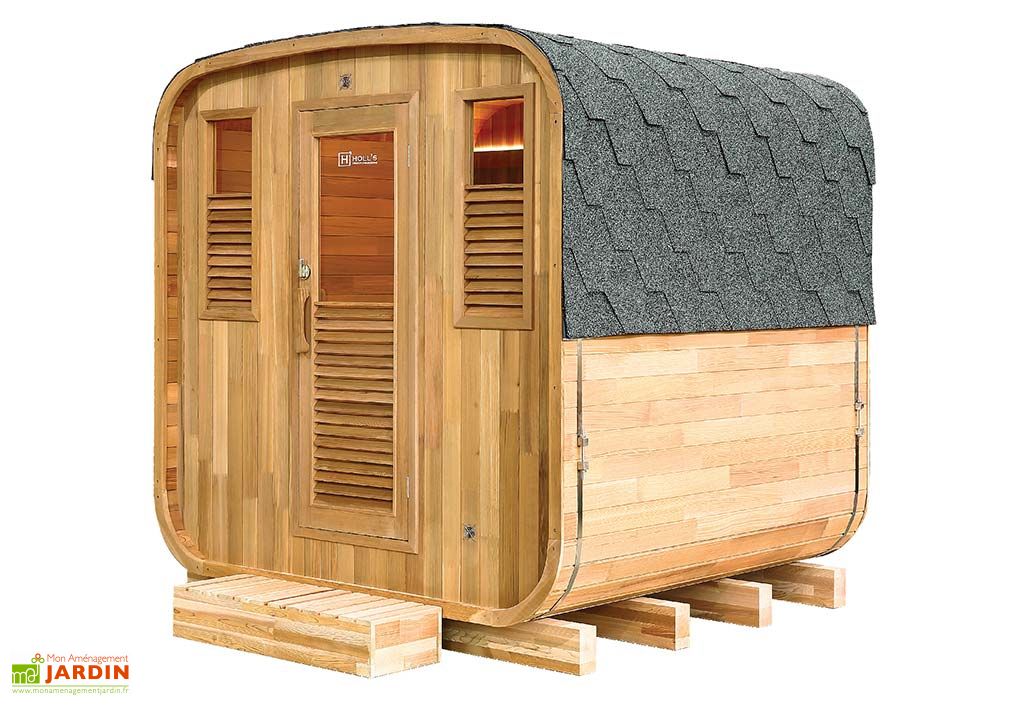 Sauna D Exterieur En Bois De Cedre Rouge 6 Personnes Gaia Nova 4 2 M Holl S