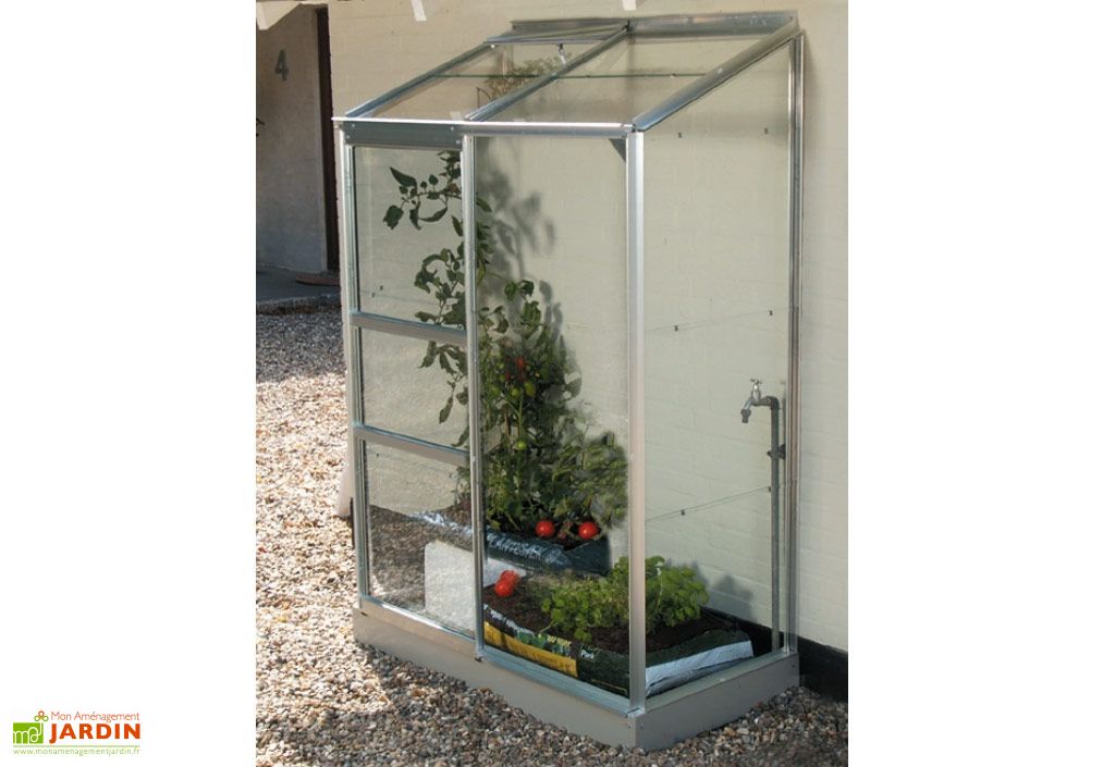 Serre De Jardin Adossee Aluminium Et Verre 3 Mm 1 M Ida 900