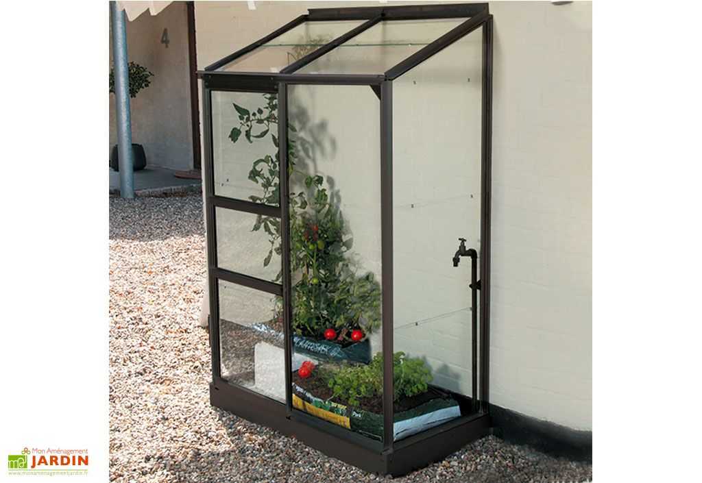 Serre De Jardin Adossee Verre Lams 0 9 M Melissa 900 Anthracite