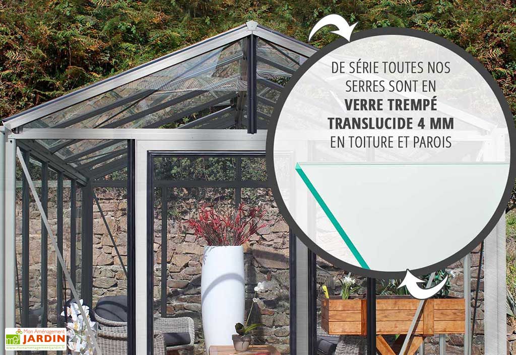 serre de jardin en aluminium et verre trempe supra 12 m lams