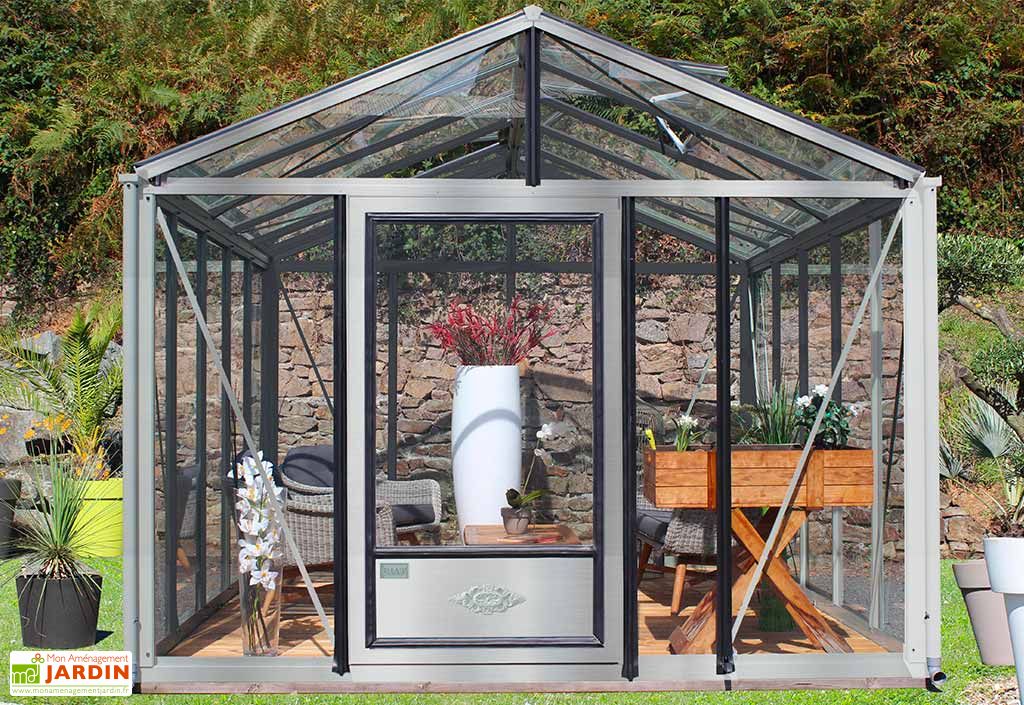 serre de jardin en aluminium et verre trempe supra 12 m lams
