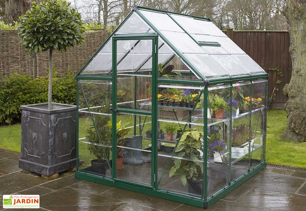 Serre De Jardin Verte Polycarbonate Aluminium 2 X 2 M Harmony