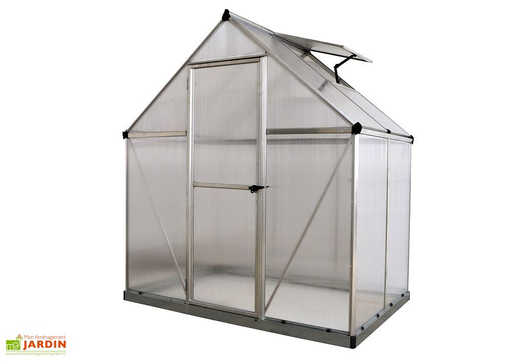 Serre De Jardin Grise Polycarbonate Aluminium 1 X 2 M Mythos 6x4