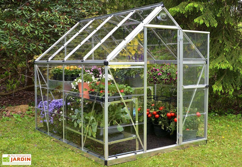 Serre De Jardin Grise Polycarbonate Et Alu Harmony Silver Palram