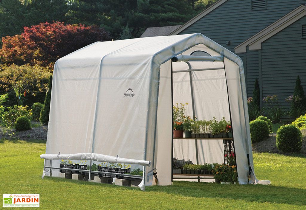 serre de jardin souple avec aerations en polyethylene et acier 4 m shelter logic