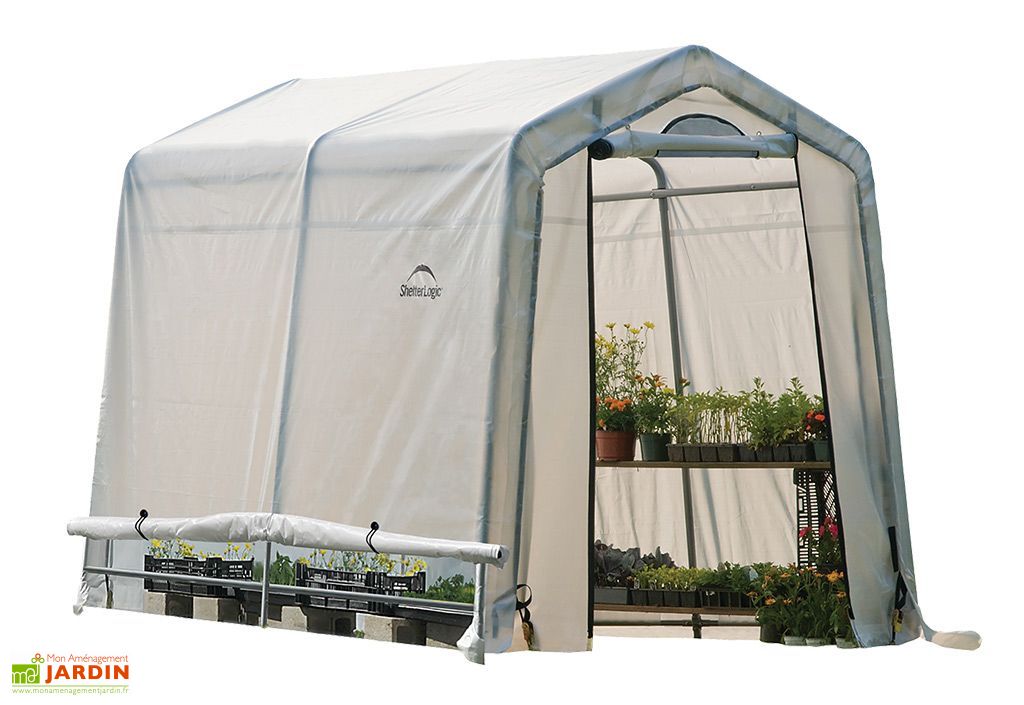 serre de jardin souple avec aerations en polyethylene et acier 4 m shelter logic
