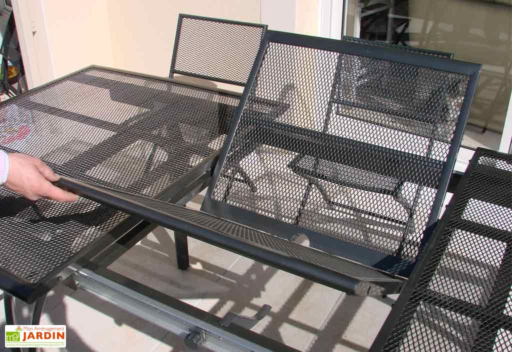 Table Jardin Aluminium Perforée Grise Anthracite (180/240x110) - DCB ... Table Jardin Aluminium Perforée Grise Anthracite (180/240x110) - DCB ...