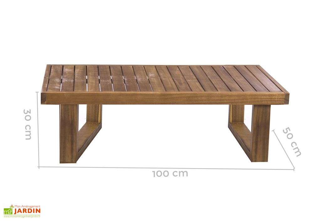 Table Basse De Jardin En Bois D Acacia 100 X 50 X 30 Cm Mon Jardin