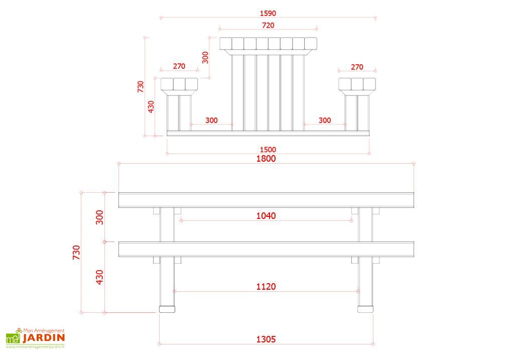 Table De Pique Nique En Bois Autoclave 180 Cm 90 Mm Moderne Solid