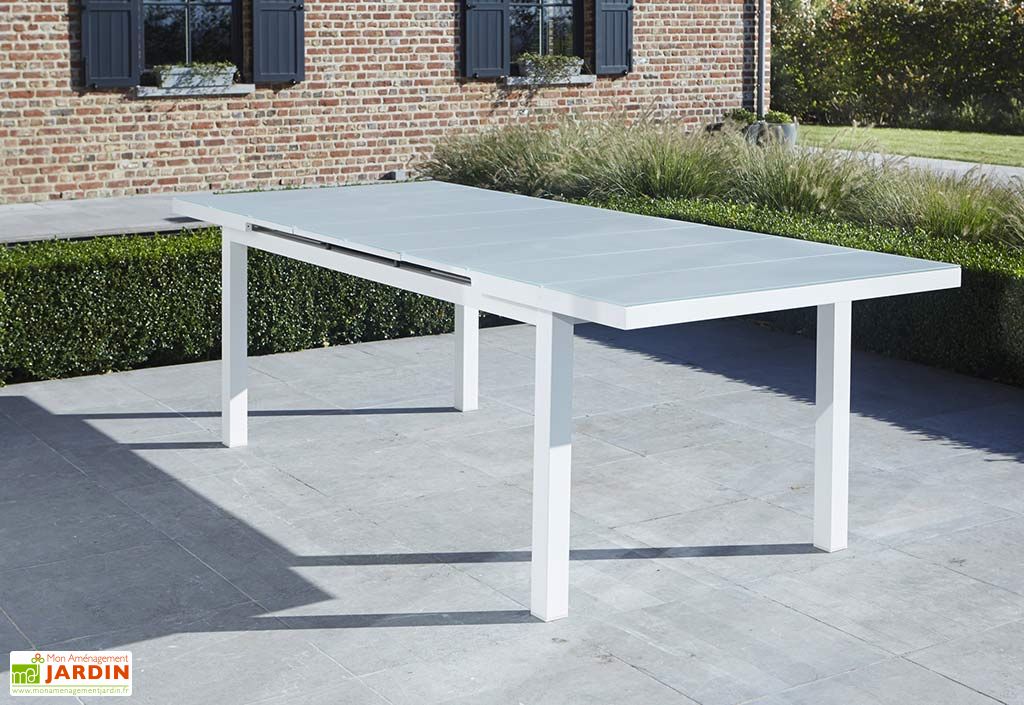 Salon de Jardin Aluminium et Verre Whitestar : Table + 6 Fauteuils ... Salon de Jardin Aluminium et Verre Whitestar : Table + 6 Fauteuils ...