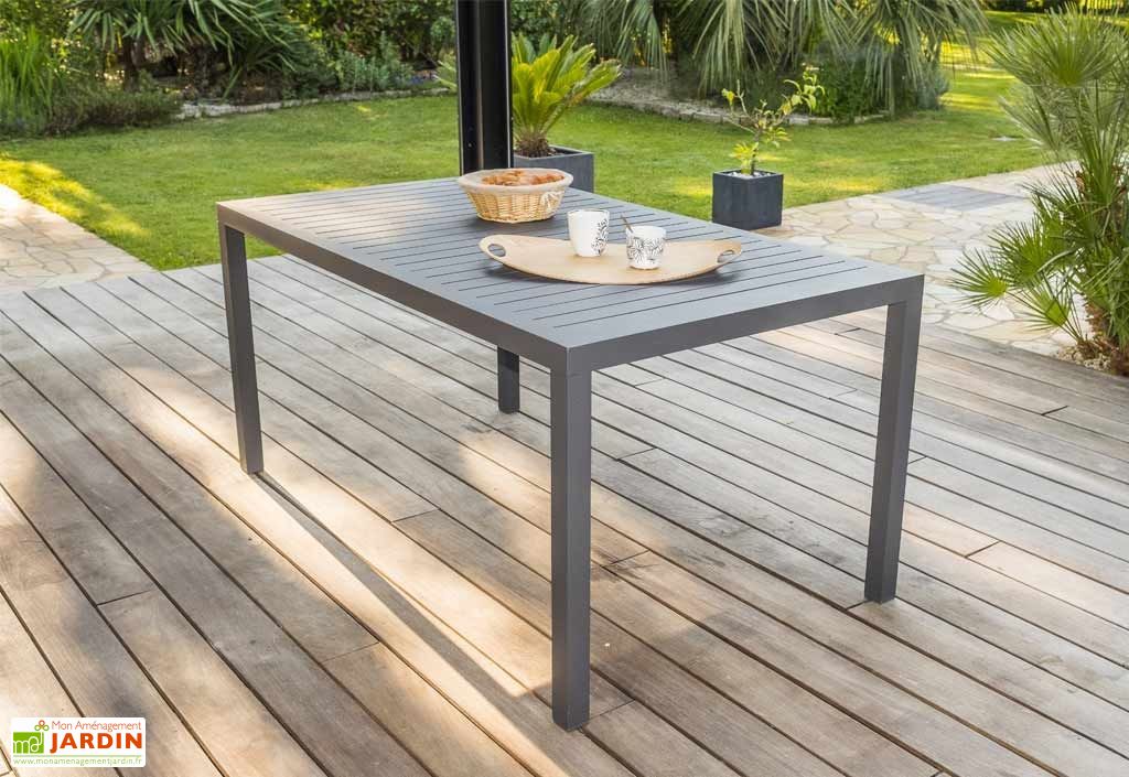 Table De Jardin Extensible Bois Aluminium Resine Proloisirs